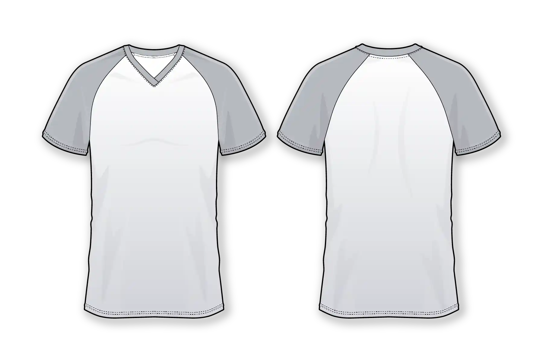 Raglan Overlap V-Neck Jersey, Athletic Wear for Adults and Youth, Customized Shirt Design and Printing.