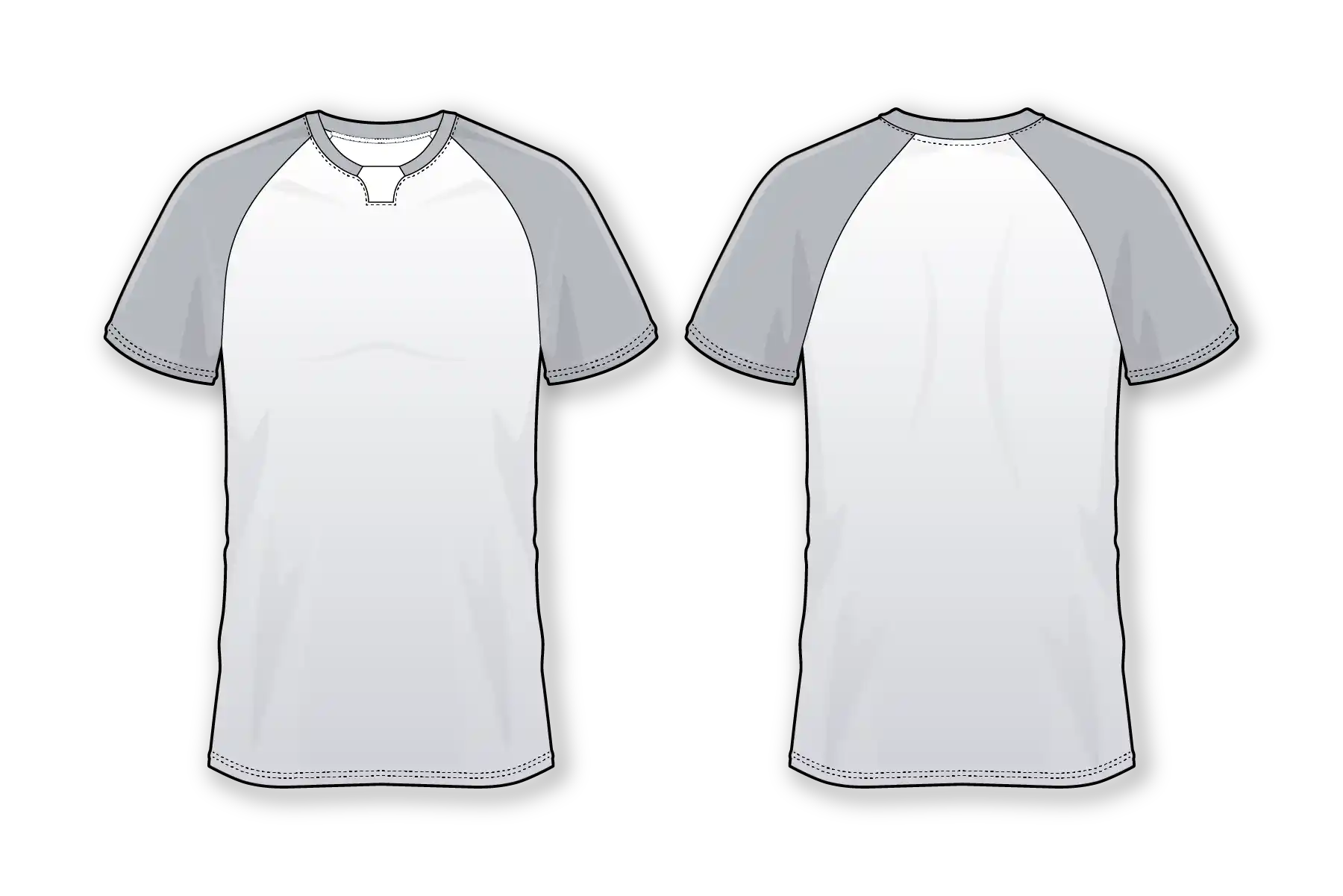 Raglan Short Sleeve Mock Henley Jersey, Athletic Apparel for Adults and Youth, Customized Shirt Design and Printing.