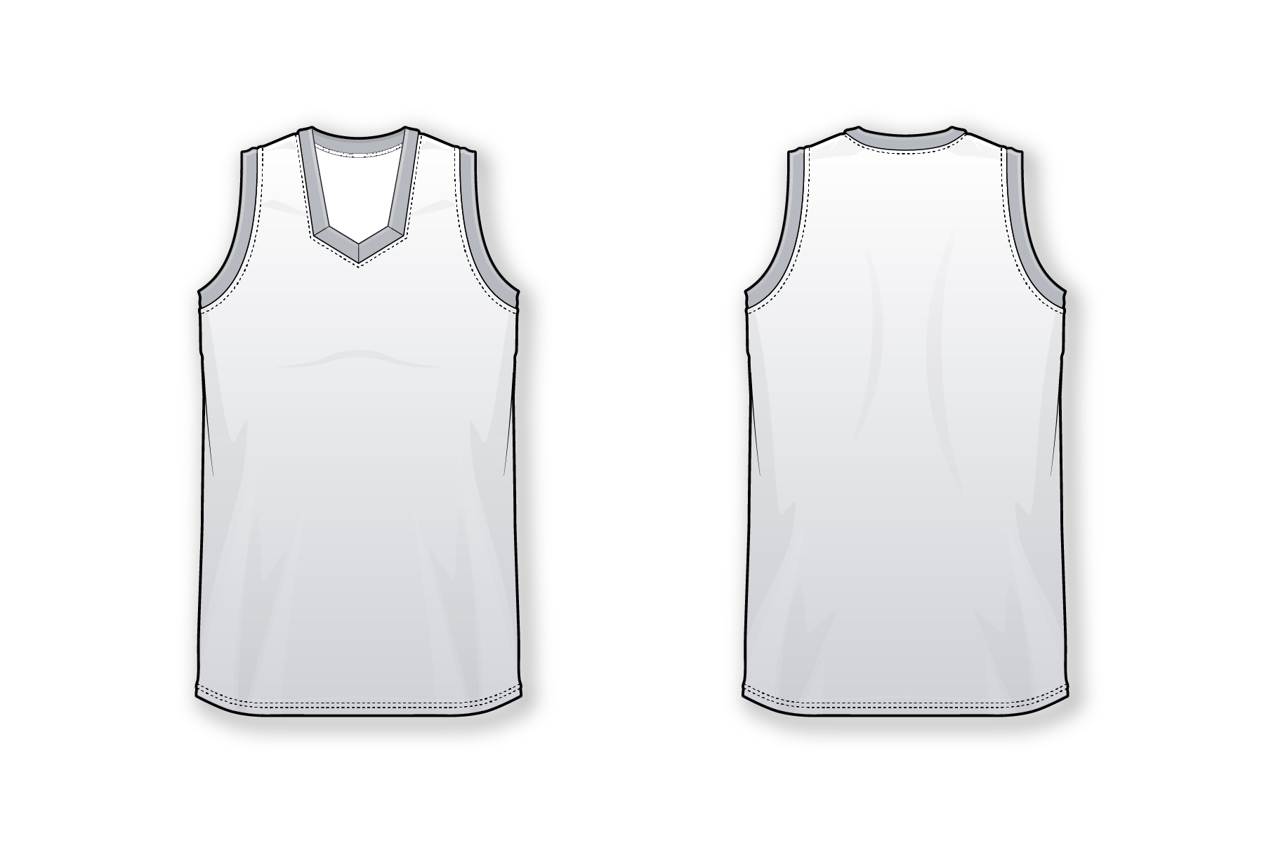 Men's basketball tank with modified V-neck. Features banded design and sublimation printing for unique and vibrant patterns.