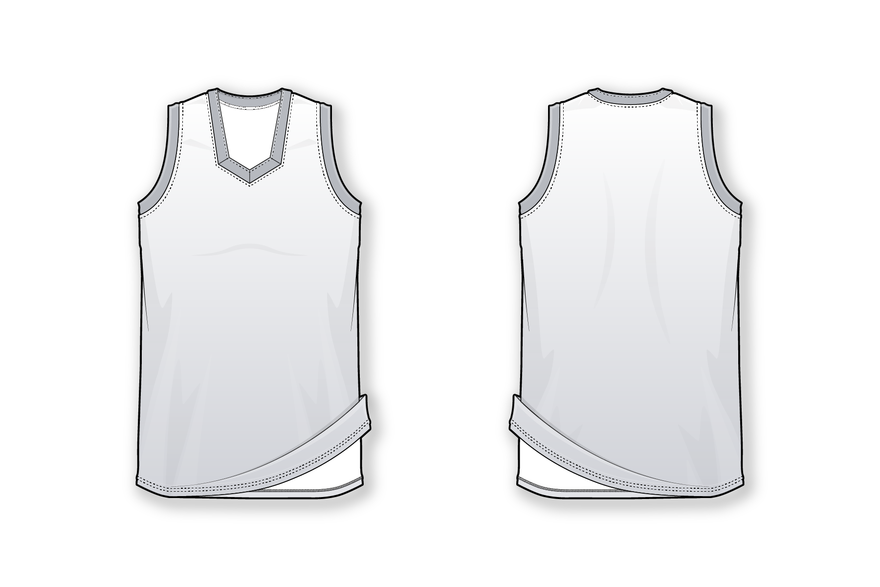 Men's reversible basketball tank with modified V-neck. 2-ply banded design with custom sublimation printing. Perfect for custom T-shirt designs.