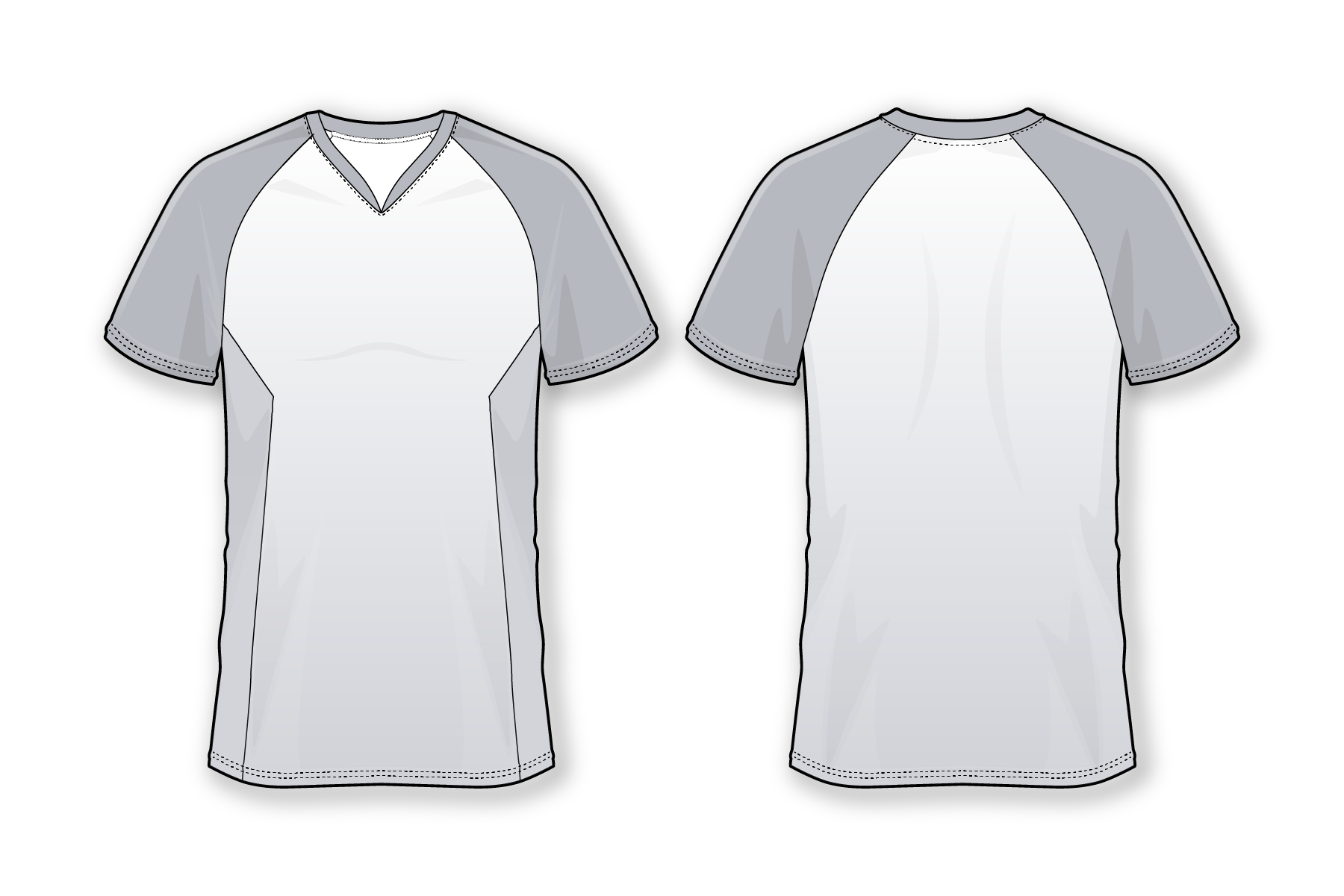 Soccer Raglan Tapered V-Neck Jersey with Stylized Side Seam, Athletic Wear for Adults and Youth, Customized Shirt Design and Printing.