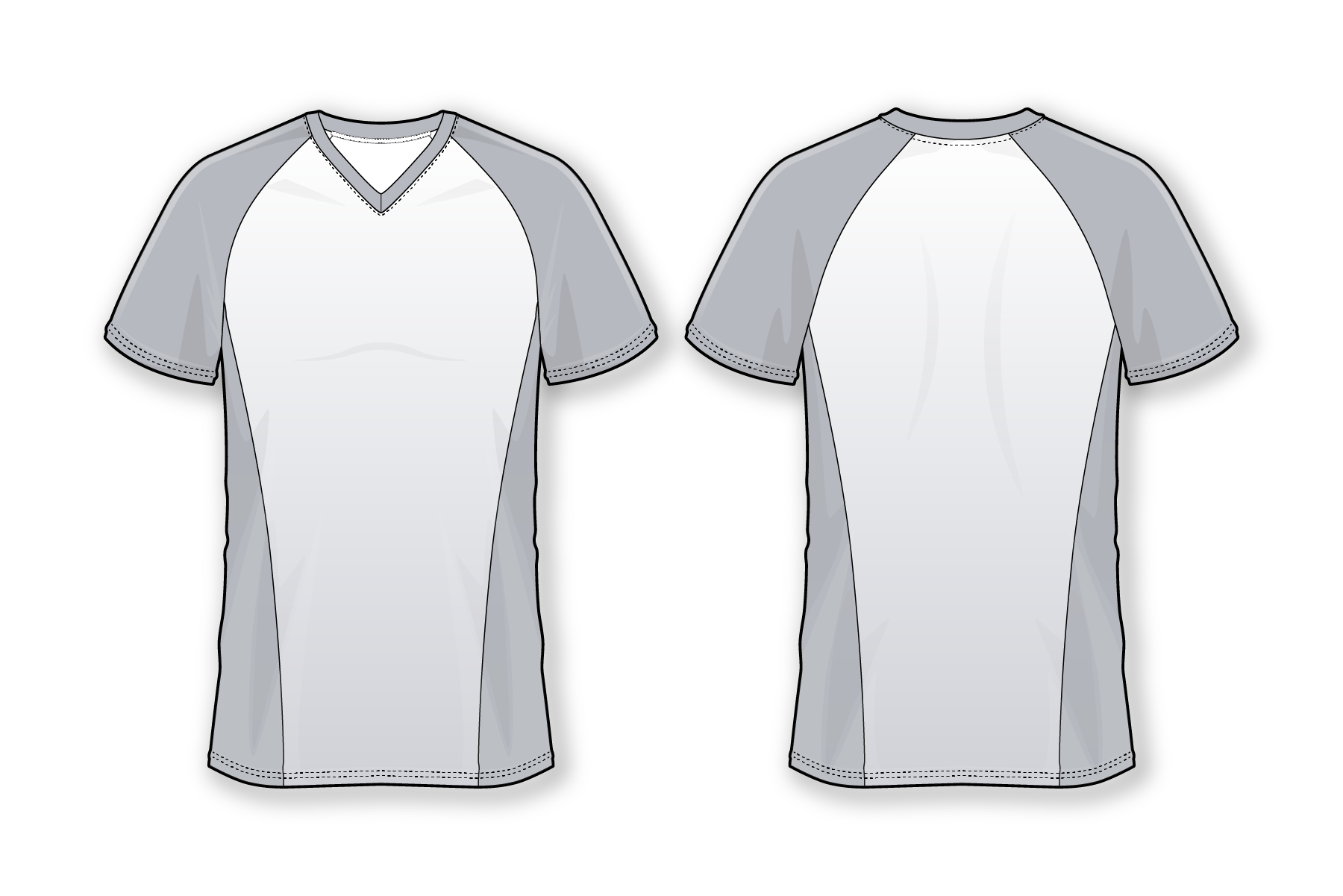 Soccer Raglan Tapered V-Neck Jersey with Stylized Side Seam, Athletic Wear for Adults, Youth, and Women. Customized Shirt Design and Printing for Athletic Apparel.