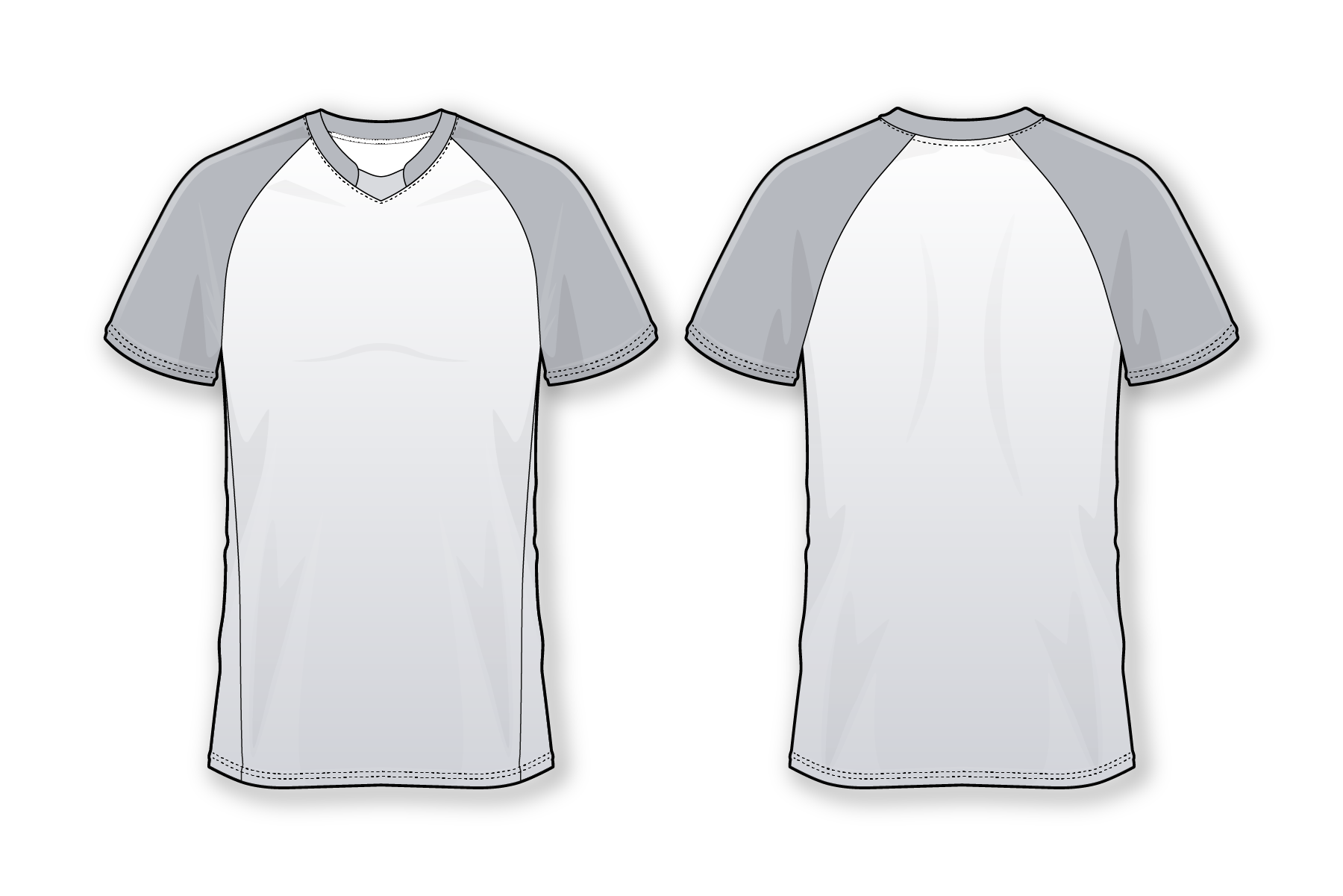 Soccer Raglan Modified V-Neck with Stylized Side Seams, Athletic, Adult and Youth, Customized Shirt Design and Printing.